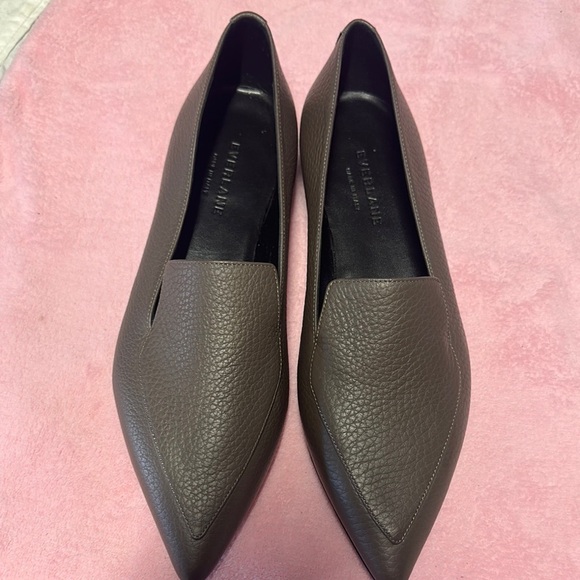 Everlane Brown Textured Leather Flats - Picture 1 of 7